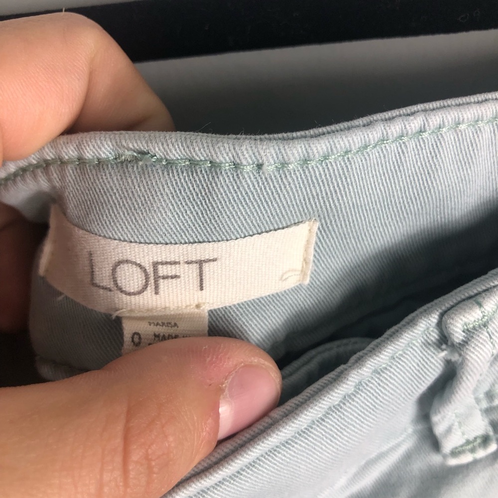 Loft light green raw hem skinny jean I2 - Picture 4 of 8